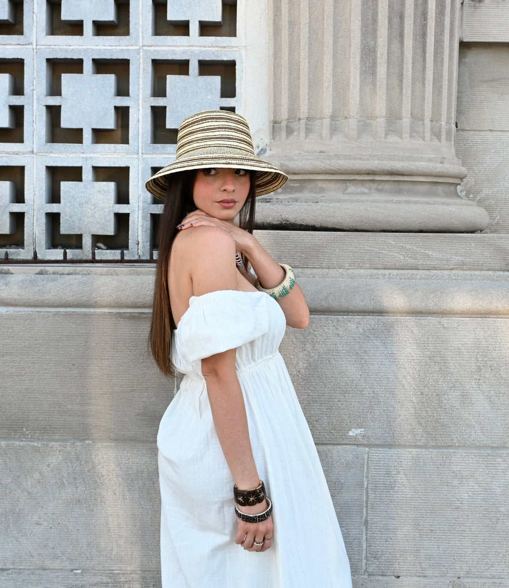 St. Tropez Bucket Brown Stripe