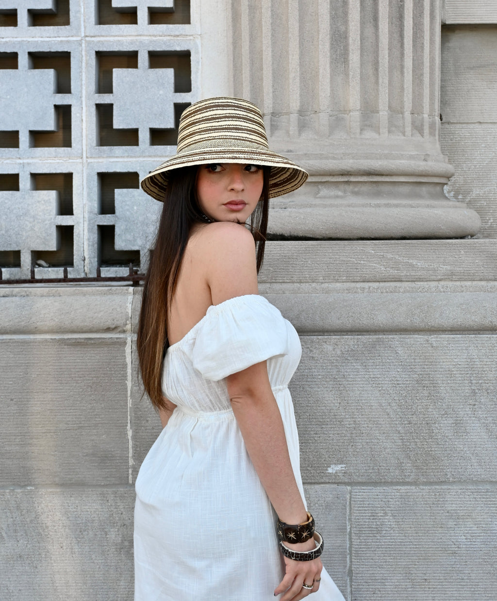 St. Tropez Bucket Brown Stripe